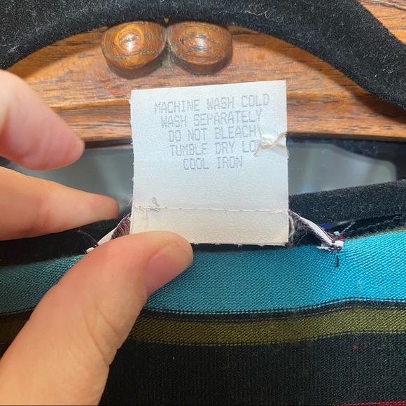 Vintage 90s Long Sleeve Floral and Stripped Top w/ Velvet - Picture 8 of 8